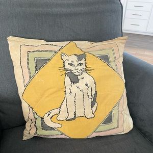 Antique 1940s/50s Cat & Puppy Pillow